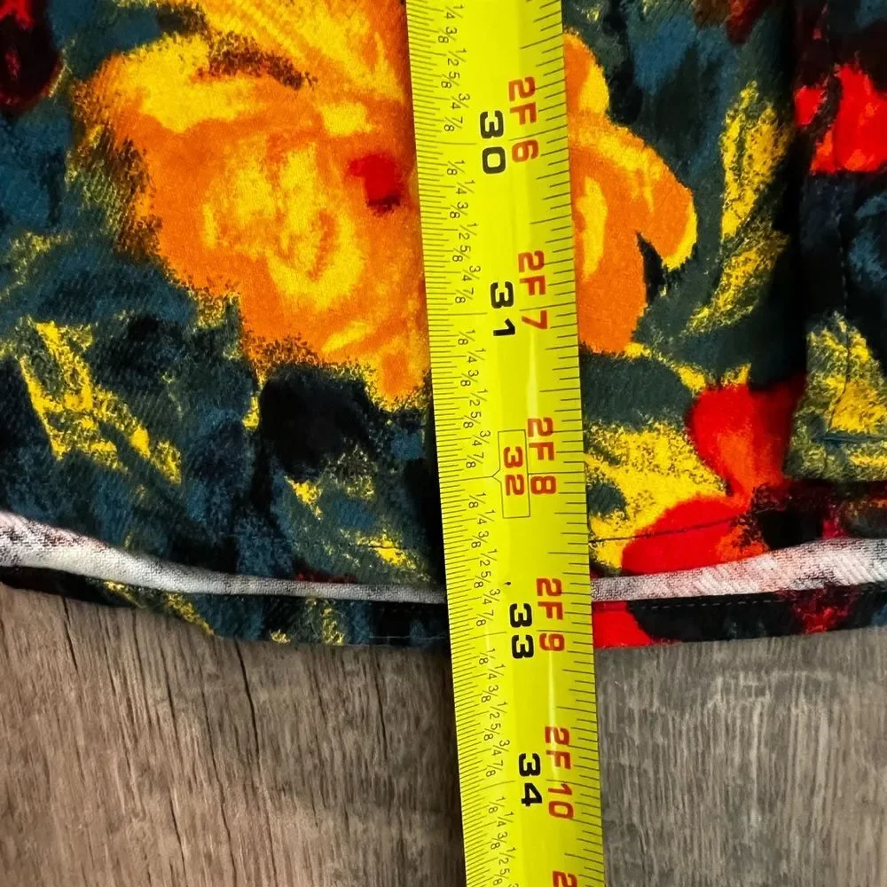 J. Crew Mens Floral Mid-Weight Flannel Shirt Cotton Classic Long Sleeve Size MT